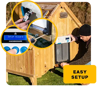 Easy setup All in one Chicken Coop Door