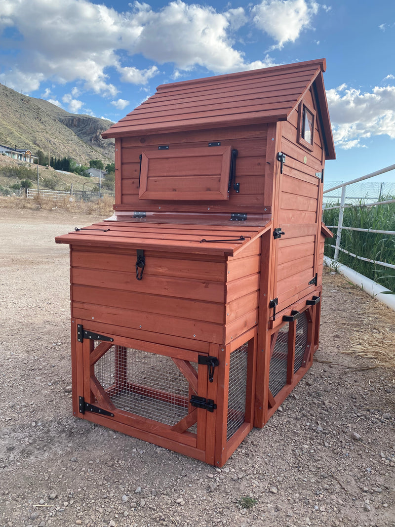 Red wood chicken coop