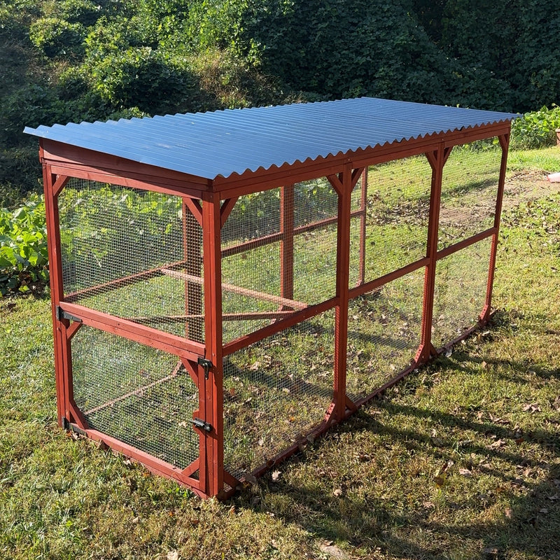Durable roof panel for chicken coop run extension, shields flock from sun and rain
