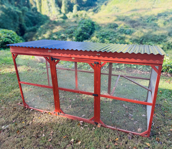 Easy-to-install chicken run roof extension for extra shelter and comfort