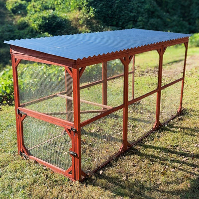 Durable roof panel for chicken coop run extension, shields flock from sun and rain