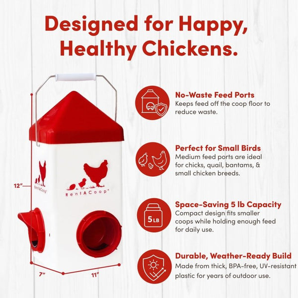 RentACoop Chick2Chicken 5lb 2-Port Feeder