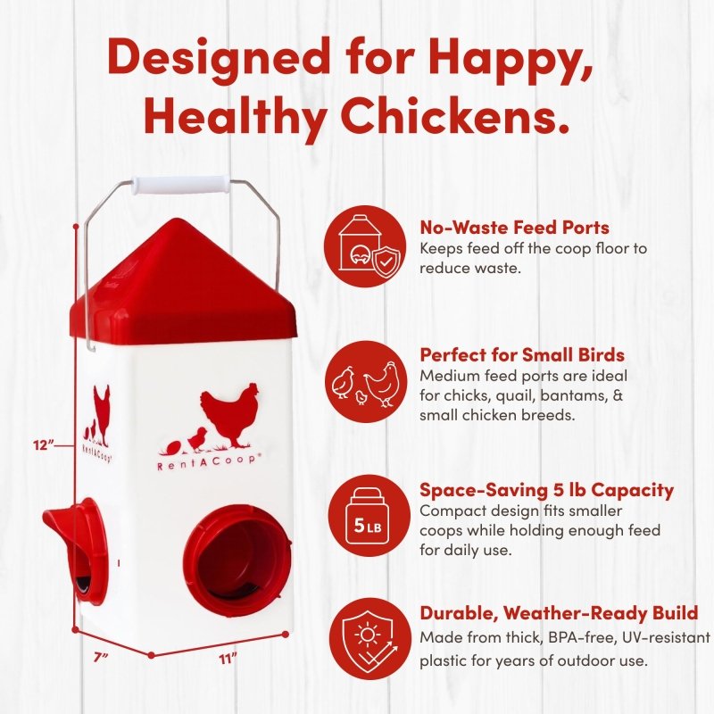 RentACoop Chick2Chicken 5lb 2-Port Feeder