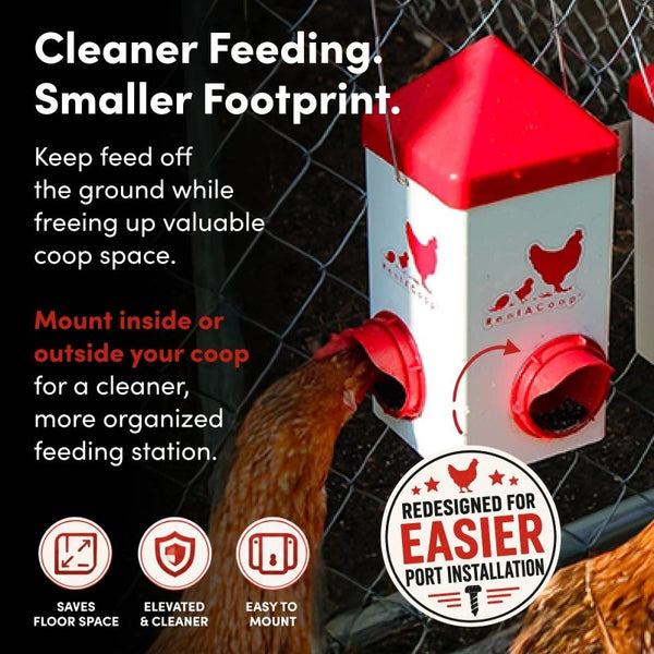 RentACoop Chick2Chicken 5lb 2-Port Feeder