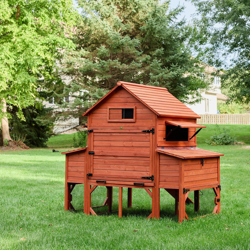 Chicken Coop for 10 Chickens – Rhode Island Homestead Coop with Run Extension