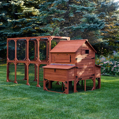 Chicken Coop for 10 Chickens – Rhode Island Homestead Coop with Run Extension