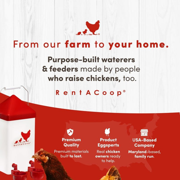 RentACoop farm to home banner with premium quality and values