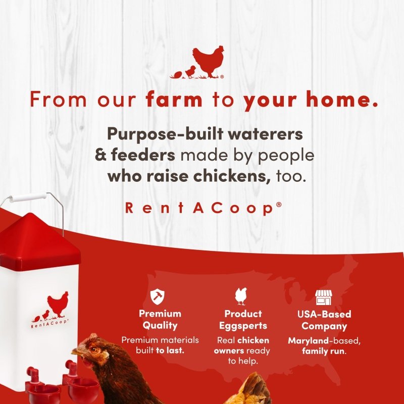 RentACoop farm to home banner with premium quality and values
