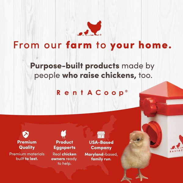 RentACoop purpose-built products made by people who raise chickens; features expert support from real owners.