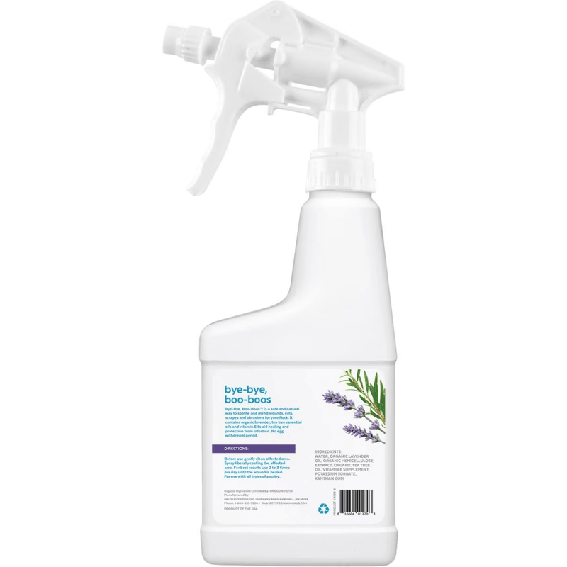 Bye-Bye, Boo-Boos™ is a safe and natural way to soothe and mend wounds, cuts, scrapes and abrasions for your flock.