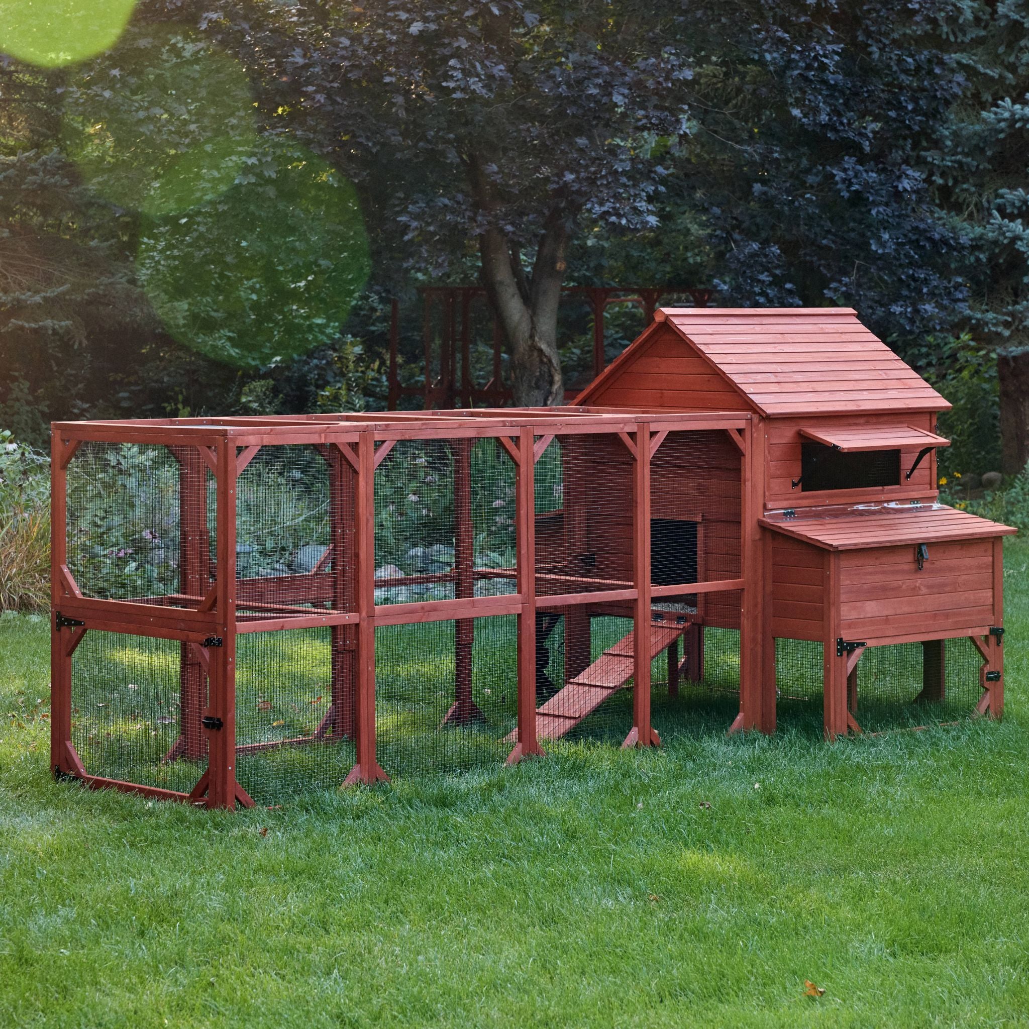 Chicken Coop for 10 Chickens – Rhode Island Homestead Coop with Run Extension