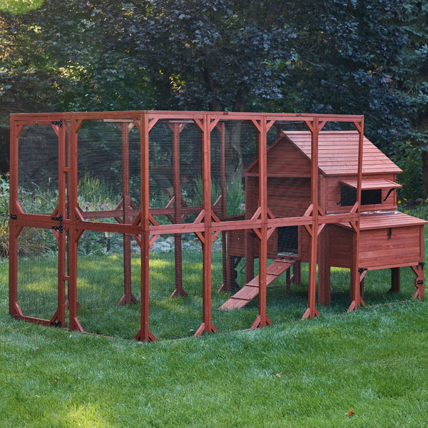 Chicken Coop for 10 Chickens – Rhode Island Homestead Coop with Run Extension