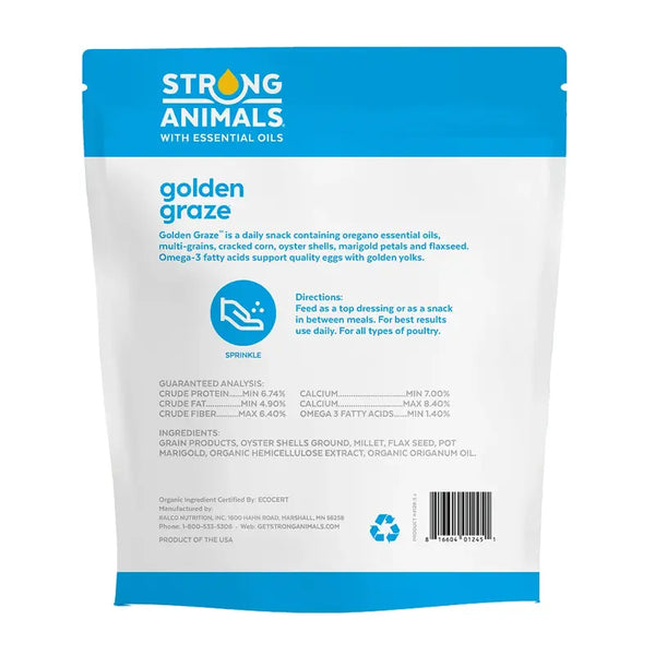 Golden Graze poultry treat bites, healthy and tasty snack for backyard flocks