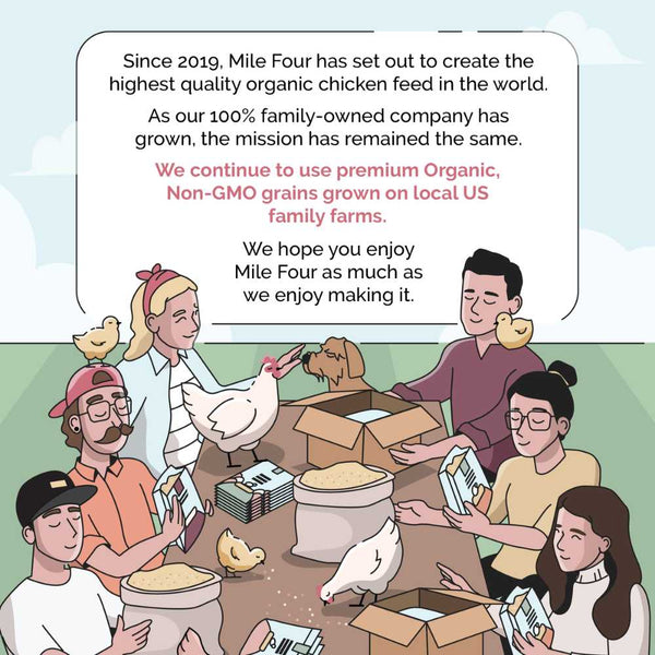 Mile Four has set out to create the highest quality organic chicken feed in the world.