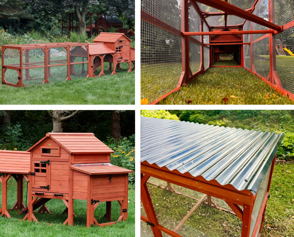 BUNDLE: Leghorn Chicken Coop + Run Extension + Run Roof