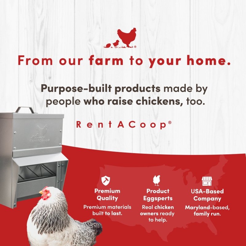 RentACoop Metal Trough Feeder with Lid - 10lb Capacity