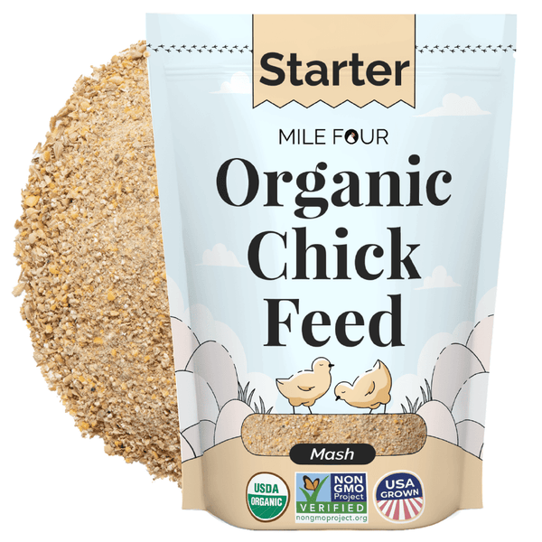 Help your chickens thrive with this organic grower feed. It promotes healthy growth for happy, thriving chickens.