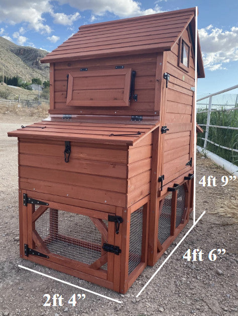 The Orpington Lodge is an awesome coop for your flock and comes with the option of a standard 4ft tall run or a 6ft tall walk-in run. You can put more than one run together for extra room