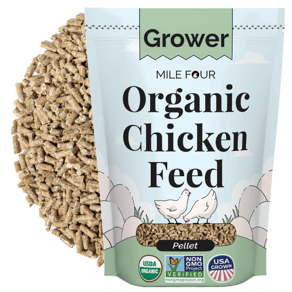 Mile Four Grower Organic 18% Protein Pellet Chicken & Duck Feed, 23-lb bag