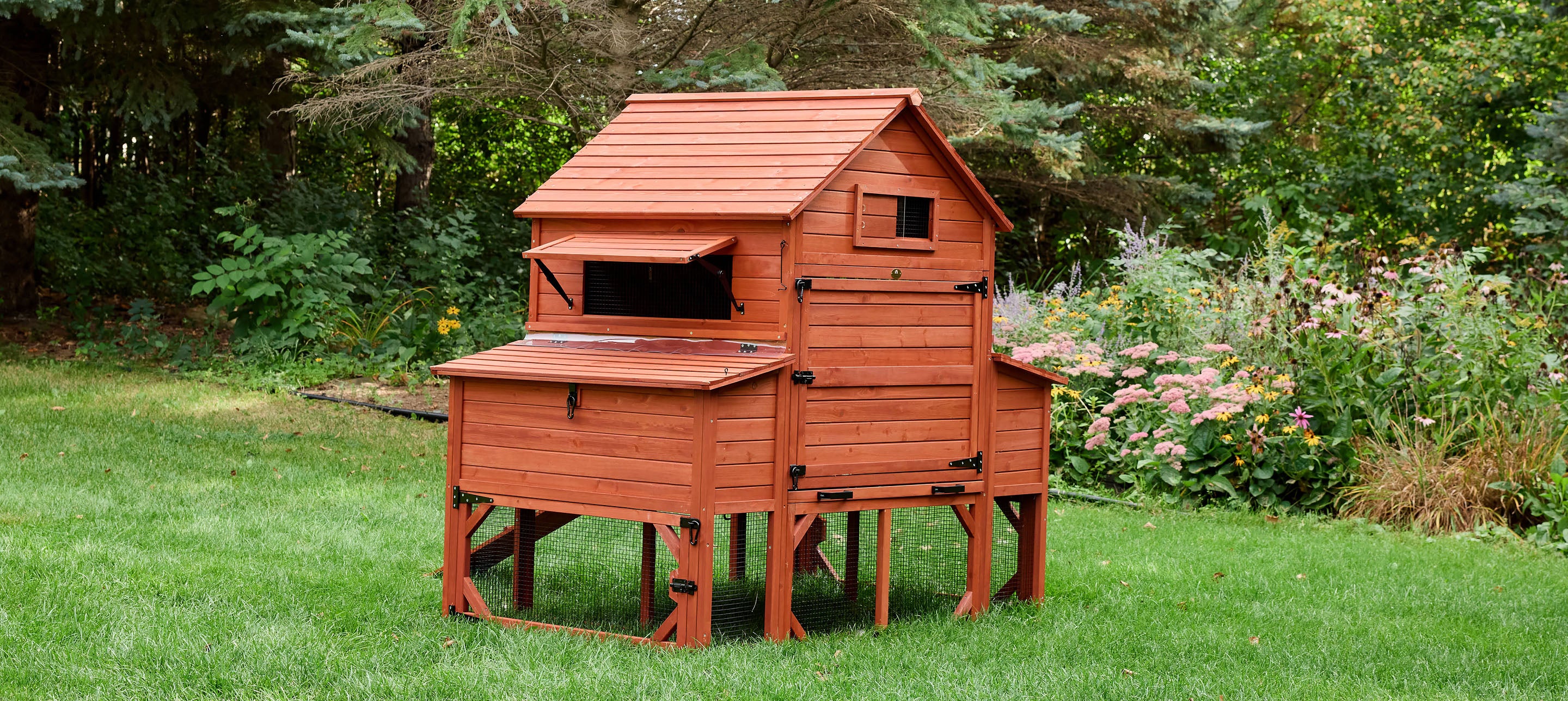 Chicken Coop for 10 Chickens – Rhode Island Homestead Coop with Run Extension Options