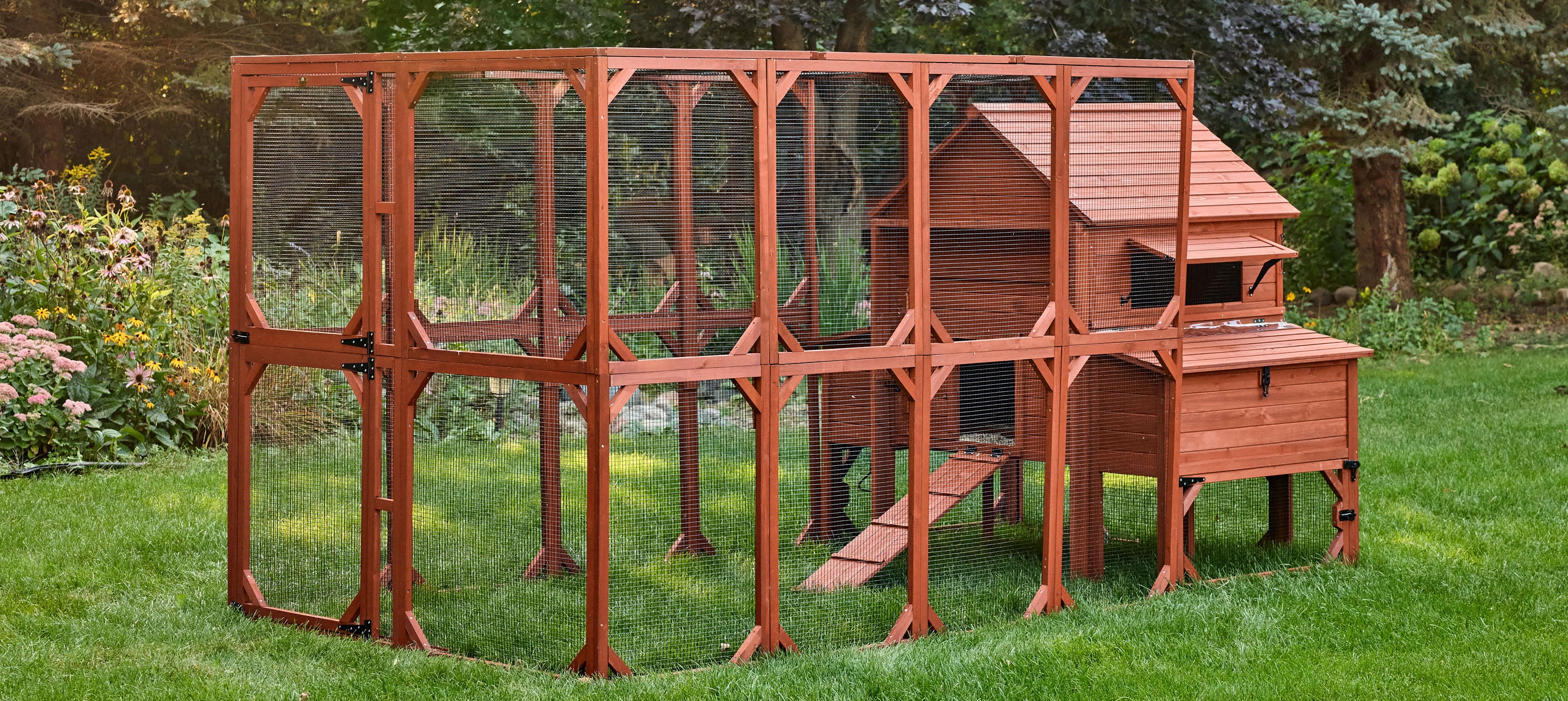 Chicken Coop for 10 Chickens – Rhode Island Homestead Coop with Run Extension Options