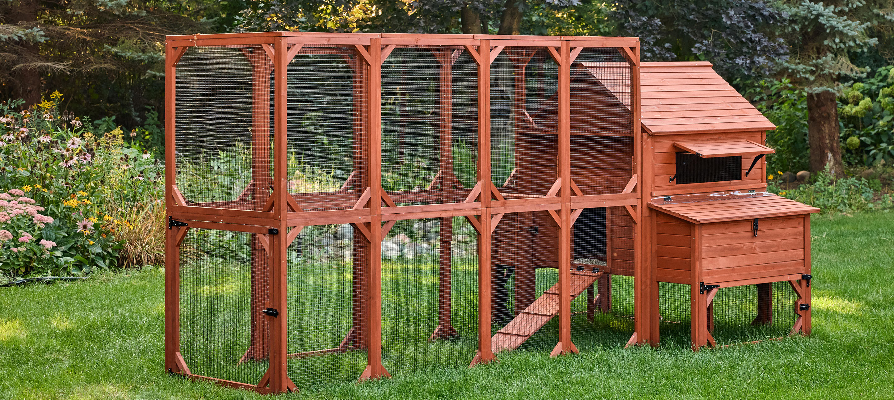 Chicken Coop for 10 Chickens – Rhode Island Homestead Coop with Run Extension Options