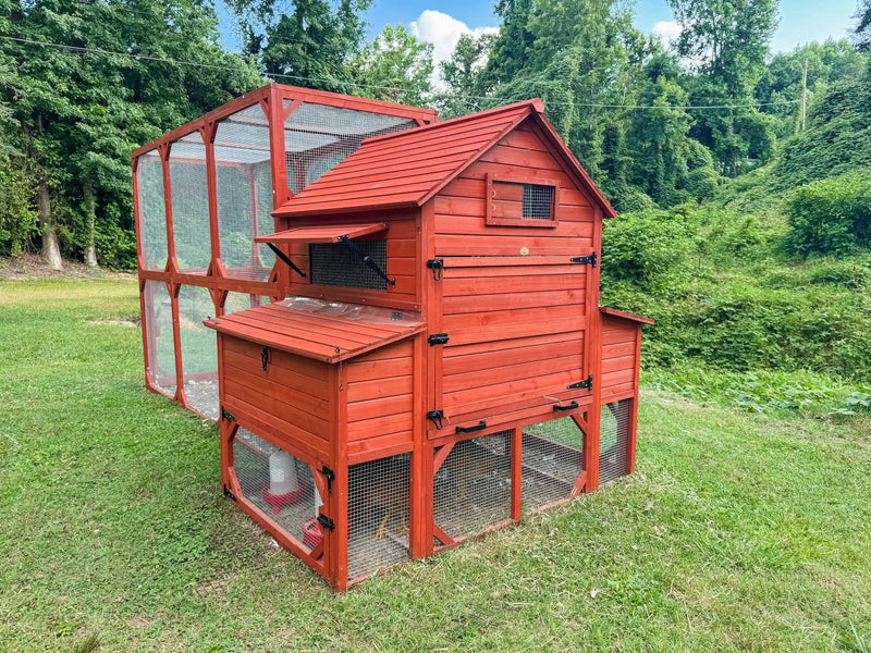 BUNDLE: Rhode Island Chicken Coop for 10+ Chickens + Run + Roof