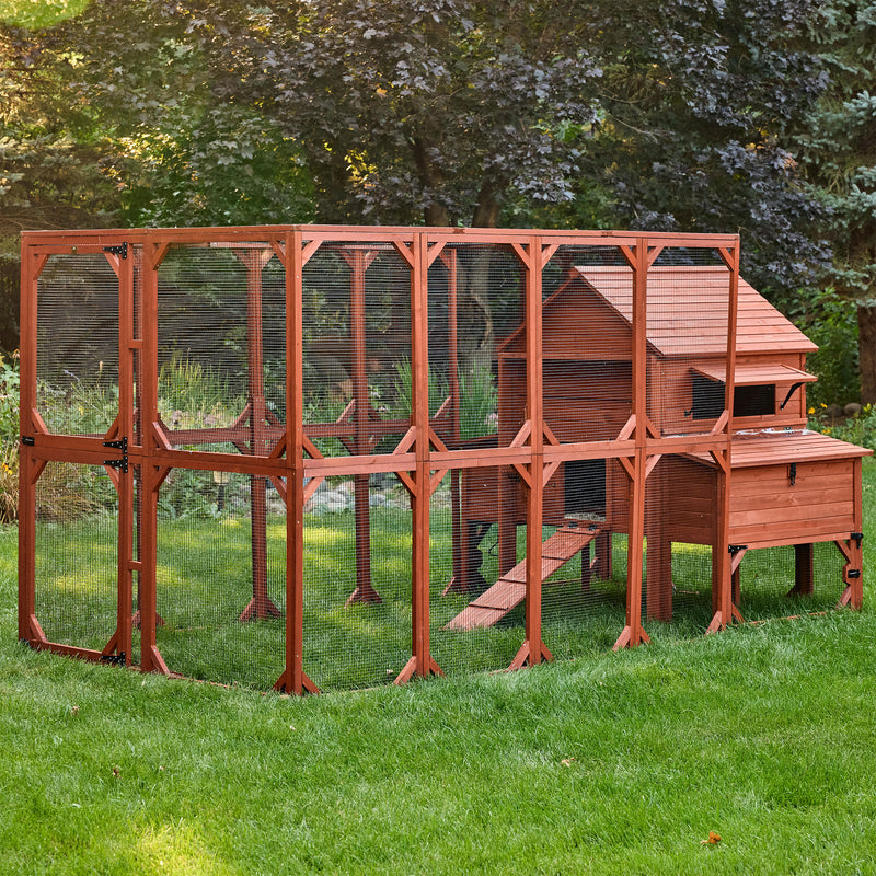 Chicken Coop for 10 Chickens – Rhode Island Homestead Coop with Run Extension Options