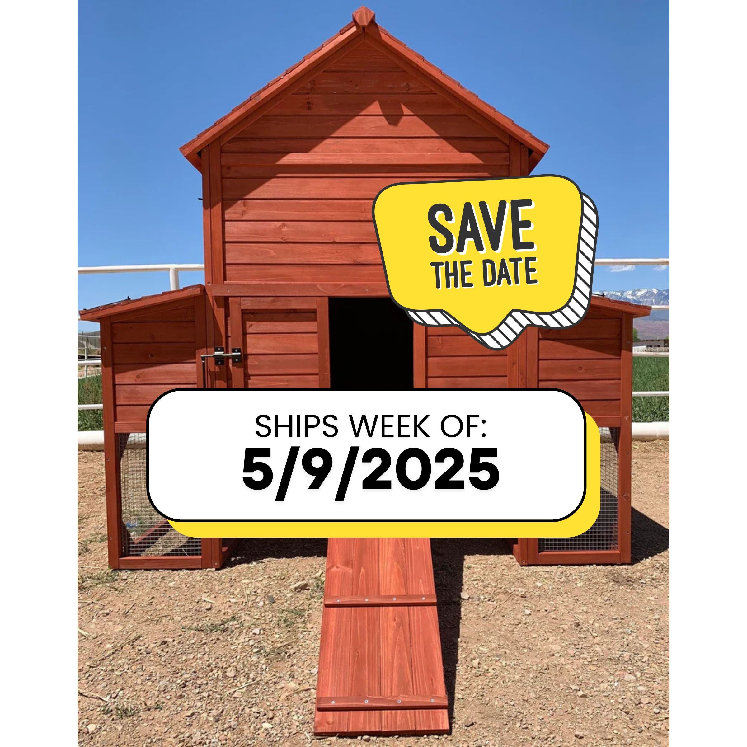 Rhode Island Homestead Hen House with sturdy wood construction, ideal for backyard flocks.