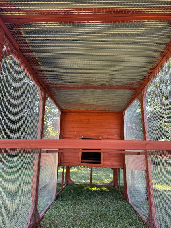 If you're looking for rain, snow, and sun protection for your flock, the new Chicken Coop Company Run Extension roof delivers