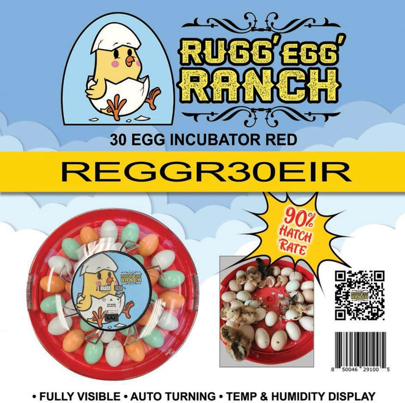 Rugged Ranch Image Label Incubator, compact tabletop unit for hatching chicken eggs