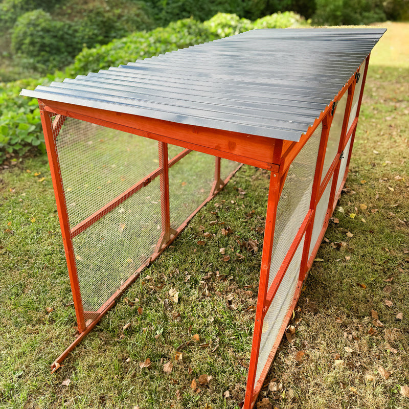 Easy-to-install chicken run roof extension for extra shelter and comfort