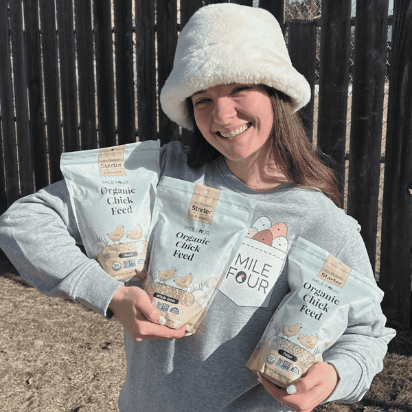 Mile Four Organic Feed Sampler, three bags for $9.99, ideal for testing US-grown organic feed