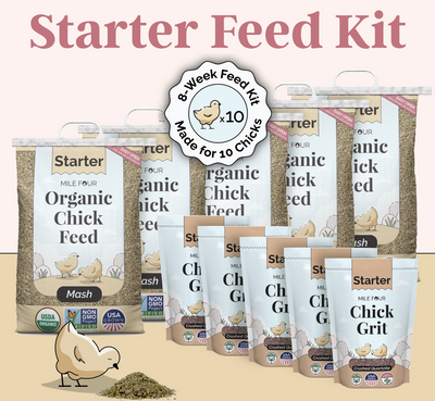 Starter Feed Kit | 8 Weeks of Organic Feed & Grit for 10 Chicks