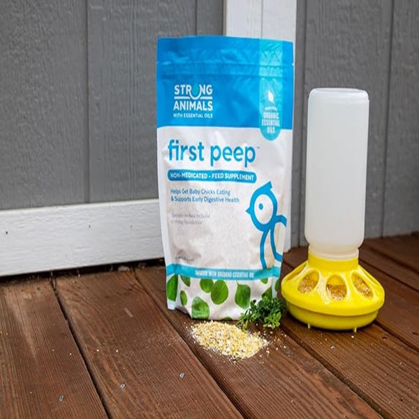 First Peep is a non-medicated feed supplement that naturally supports digestive health in baby chicks the first few weeks of life.