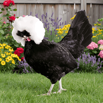 White Crested Black Polish Chicken