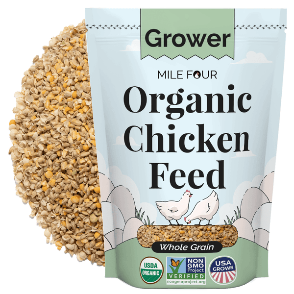 Mile Four Organic Chicken Feed – Grower Non-GMO USA Grown 18% Protein