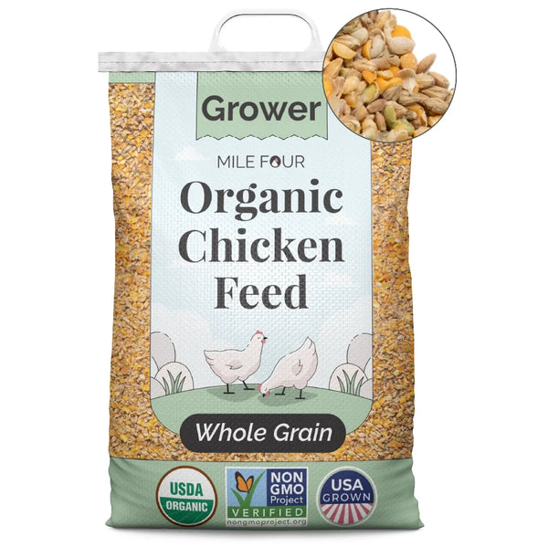 Organic Chicken Feed – Layer Whole Grain, Non-GMO, USA Grown