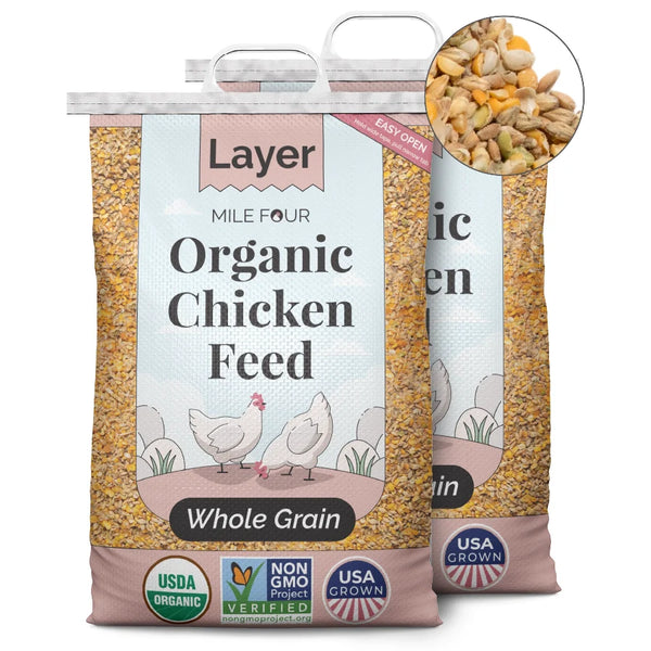 Organic Layer Feed for Chickens & Ducks. 16% Protein, Non-GMO, Corn Free, Soy Meal Free