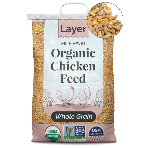Organic Layer Feed for Chickens & Ducks. 16% Protein, Non-GMO, Corn Free, Soy Meal Free
