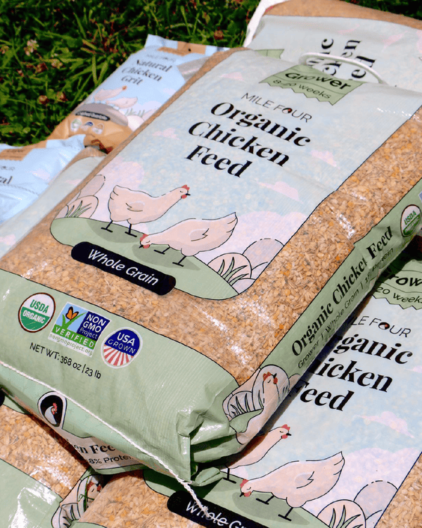 Grower Organic Chicken Feed, supporting healthy growth in young chickens