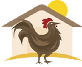 Chicken with coop png illustrated icon