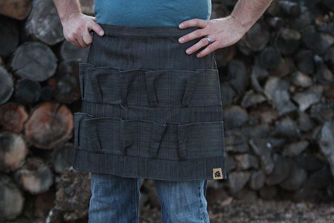 Egg Waist Apron Black Heavy Denim – The Chicken Coop Company