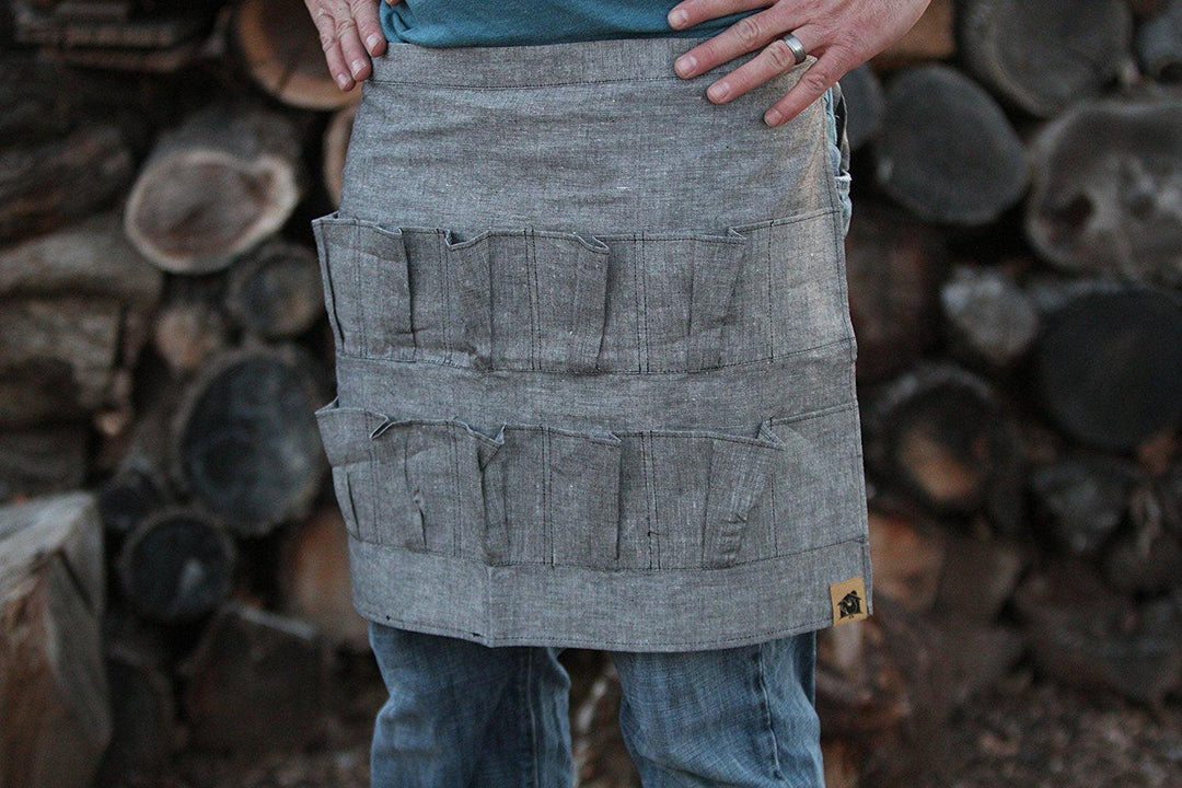 Egg Apron Dark Blue Denim - Backyard Barnyard (12 Pocket) FREE Rustic Gift  Bag Included